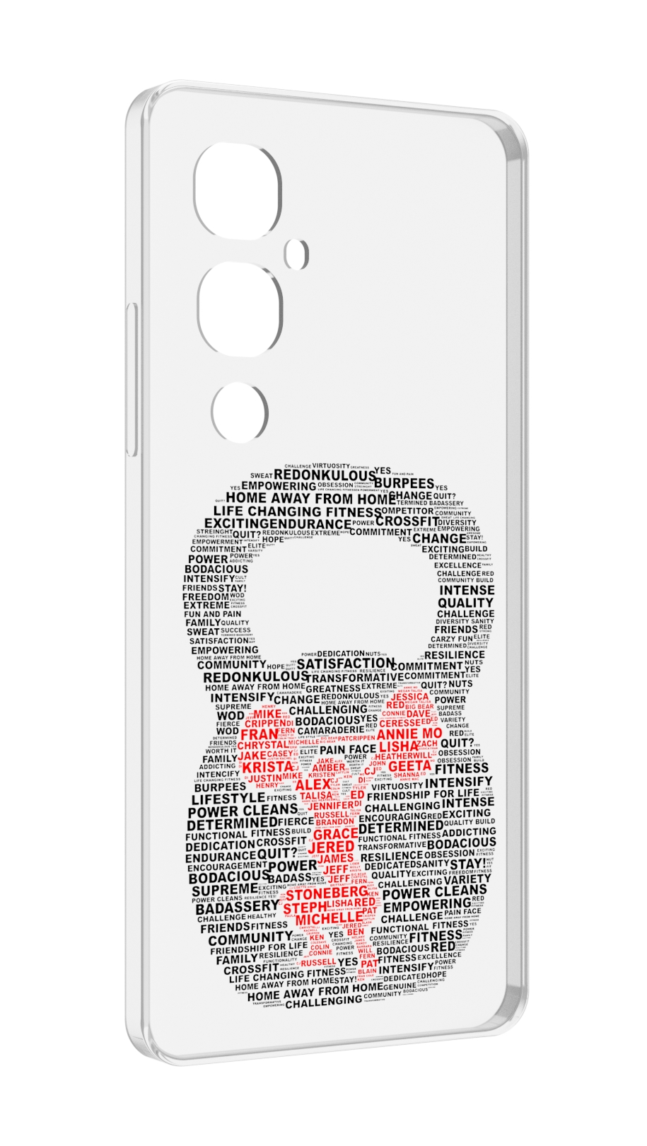 

Чехол MyPads бодибилдинг гиря из слов для Tecno Pova 4 Pro, Прозрачный, Tocco