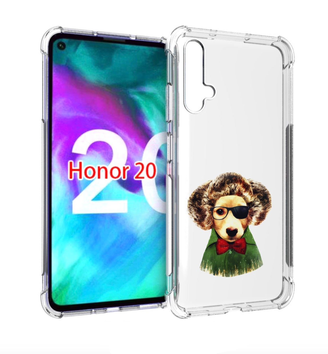 

Чехол бампер MyPads Пес в бабочке для Honor 20, Прозрачный, Tocco