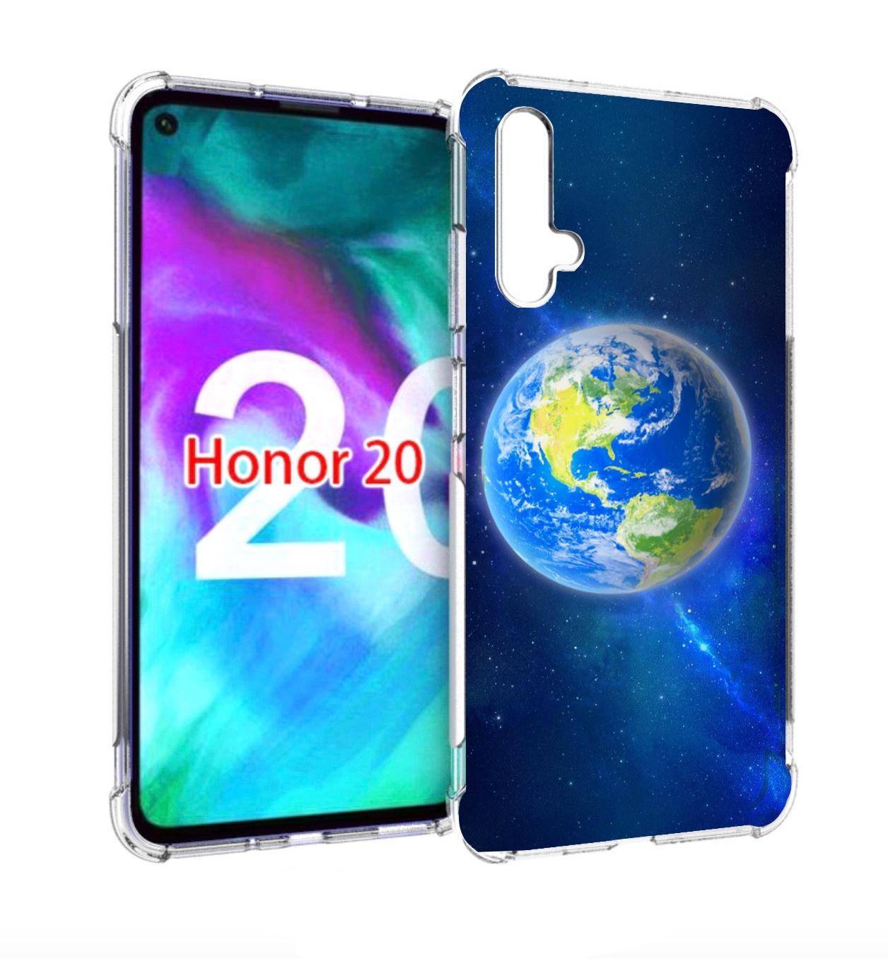 

Чехол бампер MyPads Планета-Земля для Honor 20, Прозрачный, Tocco