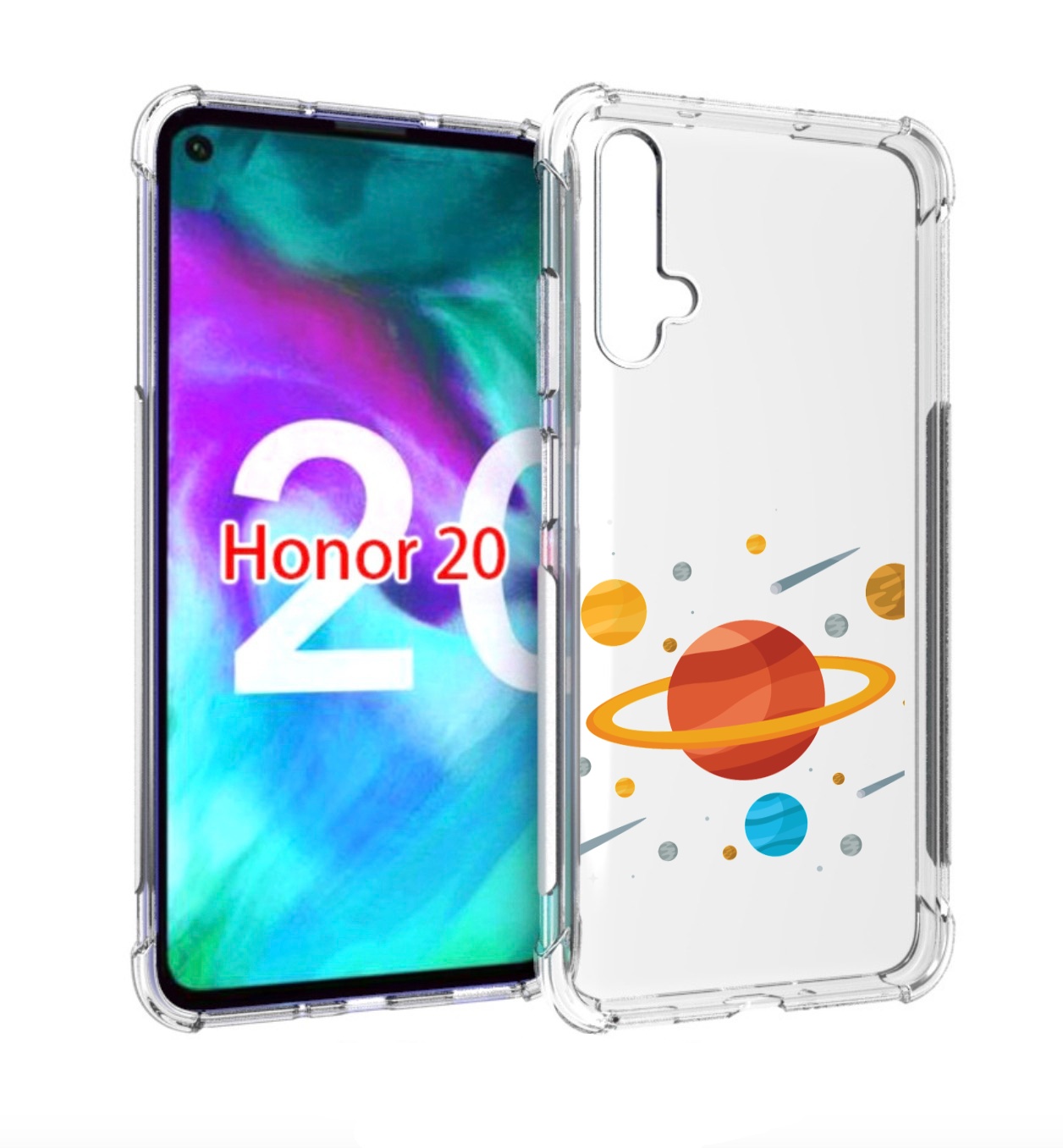 

Чехол бампер MyPads Планета-Сатурн для Honor 20, Прозрачный, Tocco