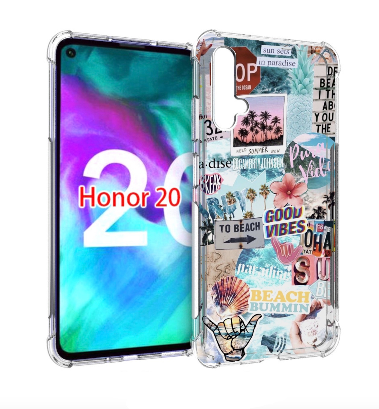 

Чехол бампер MyPads Пляжи-постер для Honor 20, Прозрачный, Tocco