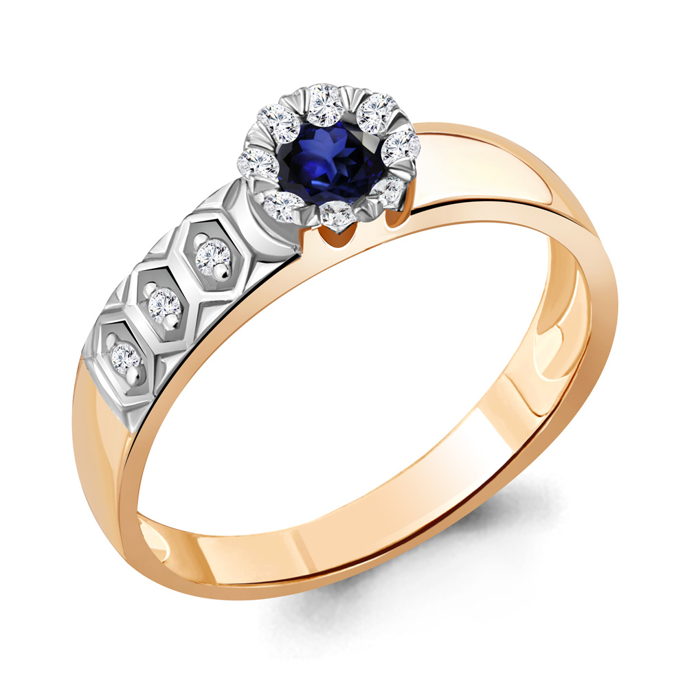 

Кольцо из золота с сапфиром\бриллиантом Aquamarine Aquamarine 963783к_585_кз р, 963783к_585_кз