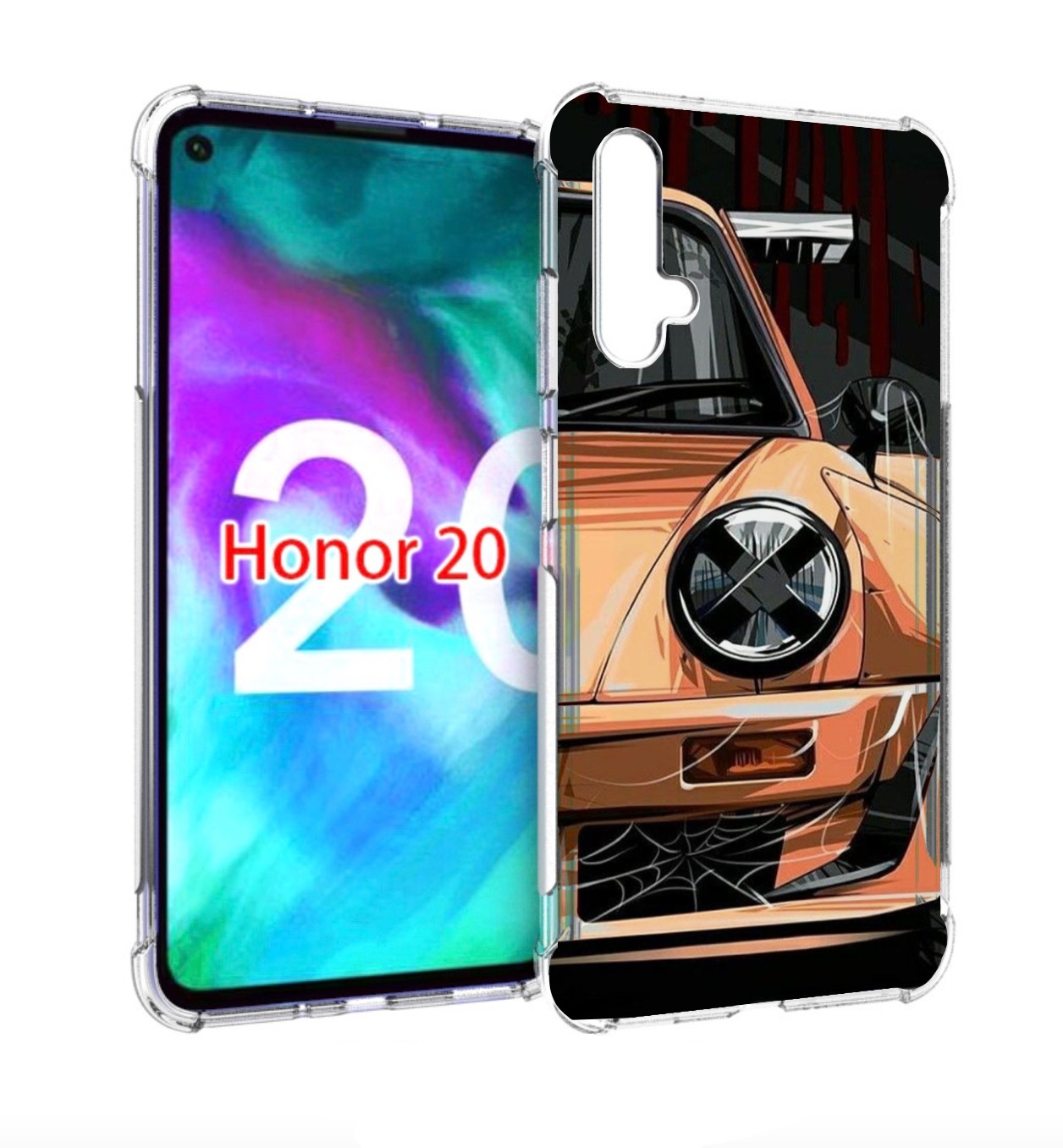 

Чехол бампер MyPads Порш мужской для Honor 20, Прозрачный, Tocco
