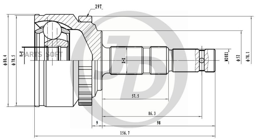 

JUST DRIVE ШРУС внешний ABS 151439