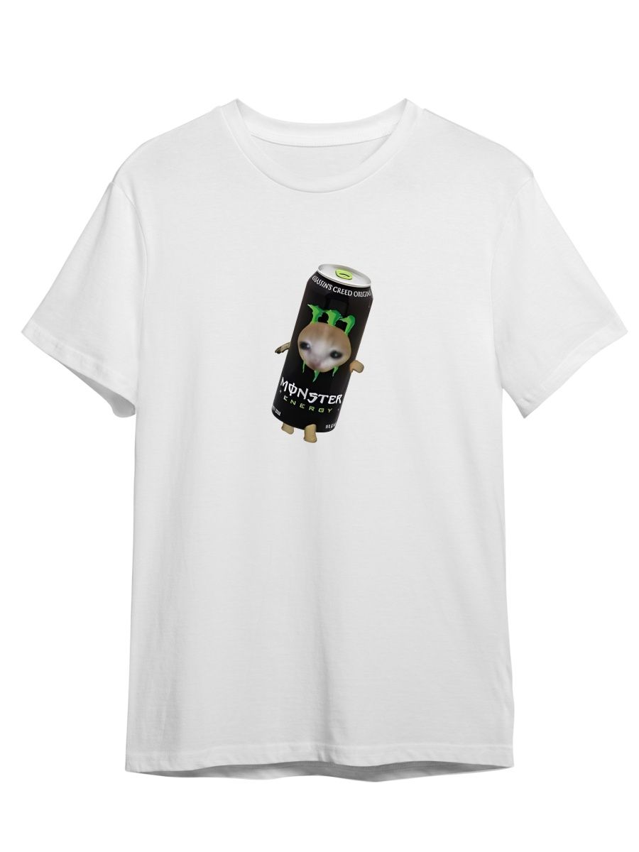 

Футболка унисекс Каждому Своё Кот/Энергетик/Monster/Redbull TRMK8 белая 5XL, "Кот/Энергетик/Monster/Redbull" TRMK8