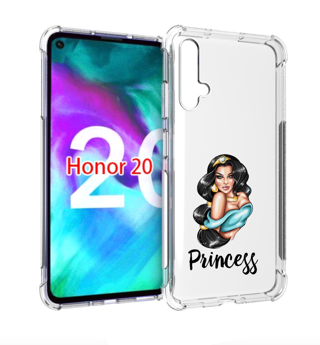 

Чехол бампер MyPads Принцесса-Жасмин женский для Honor 20, Прозрачный, Tocco