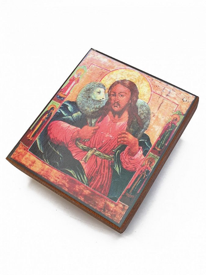 

Икона Пастырь Добрый, под старину, 10х11 см