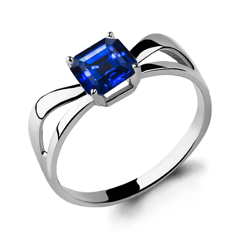

Кольцо из серебра с сапфиром искусственным р., Aquamarine 66476Н, 66476Н_925_р