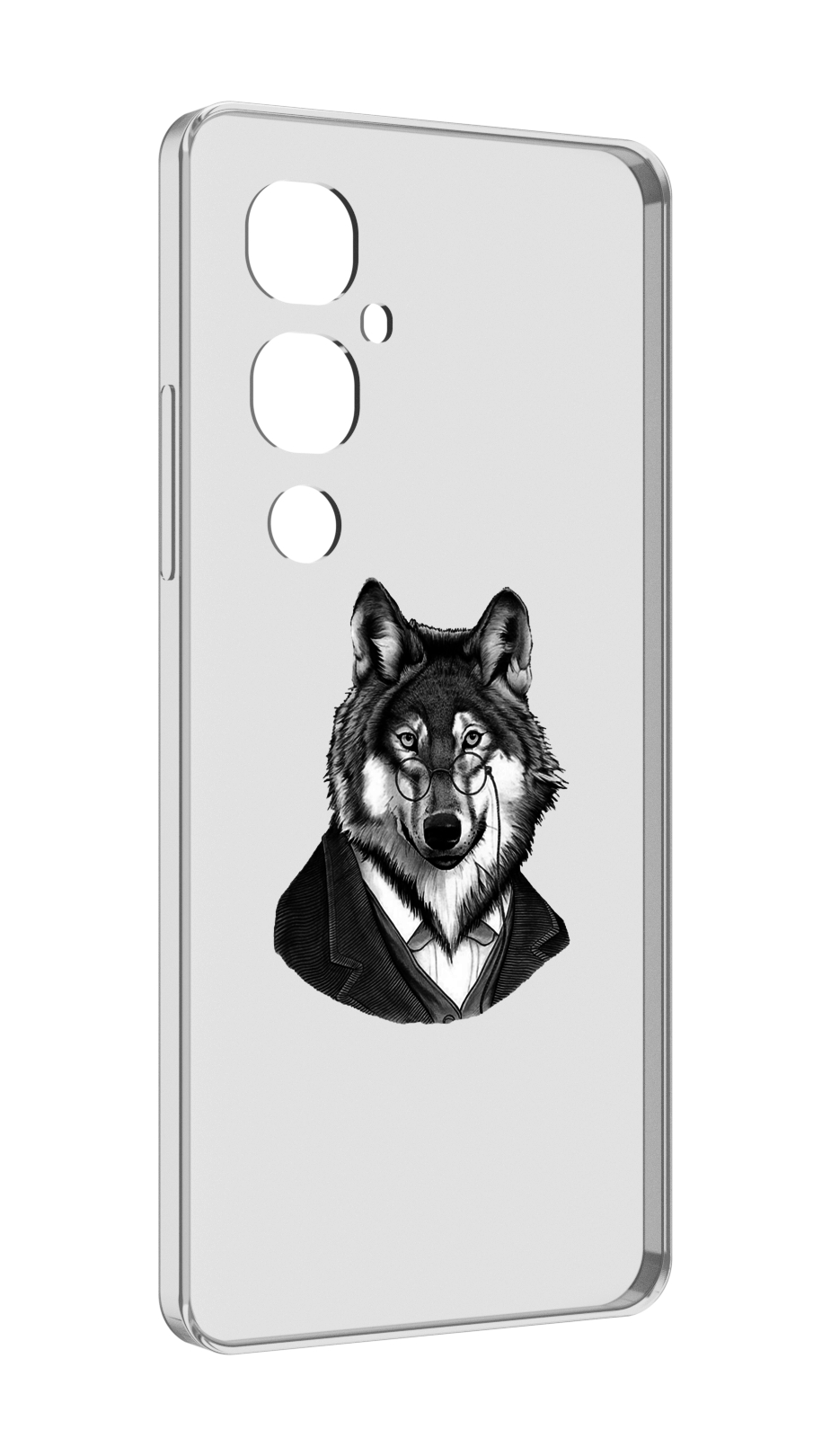 Чехол MyPads волк в пиджаке для Tecno Pova 4 Pro