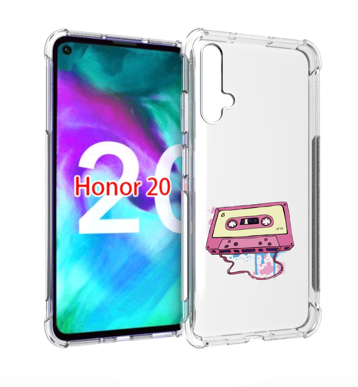

Чехол бампер MyPads Розовая кассета для Honor 20, Прозрачный, Tocco