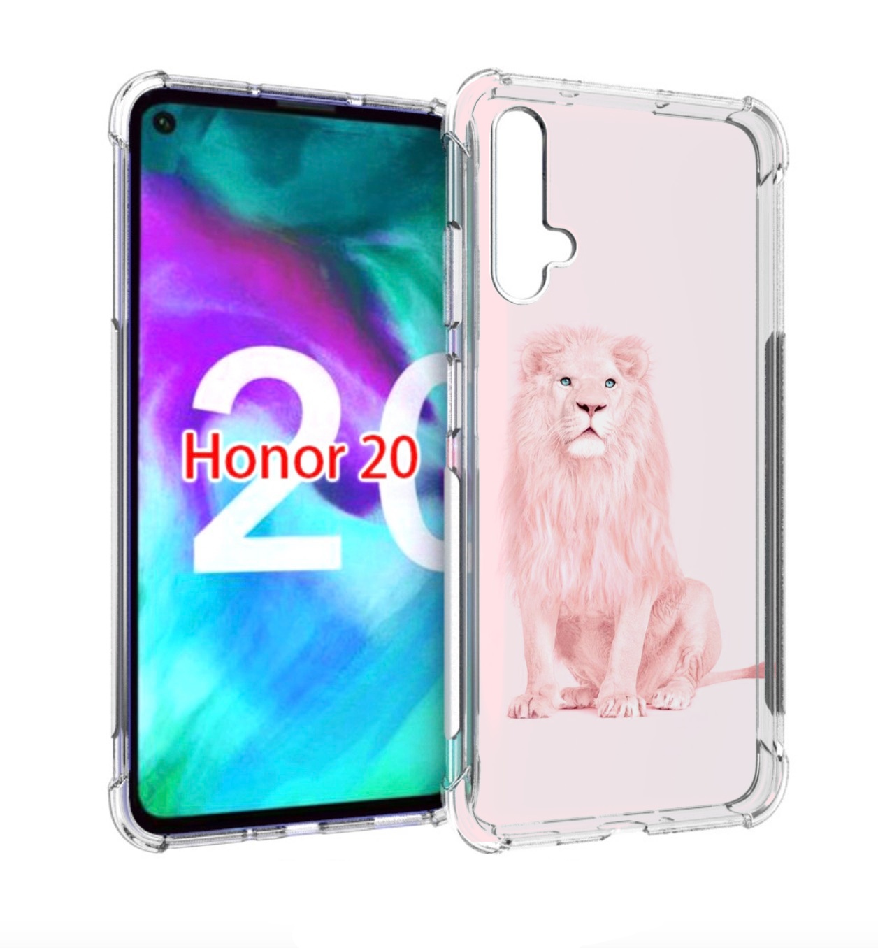 

Чехол бампер MyPads Розовый-лев для Honor 20, Прозрачный, Tocco