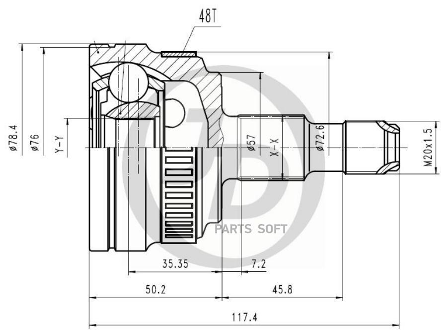 

Шрус Внешний Abs Just Drive арт. JCT0233A