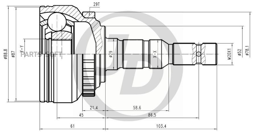 

Шрус Внешний Abs Just Drive арт. JCT0236A
