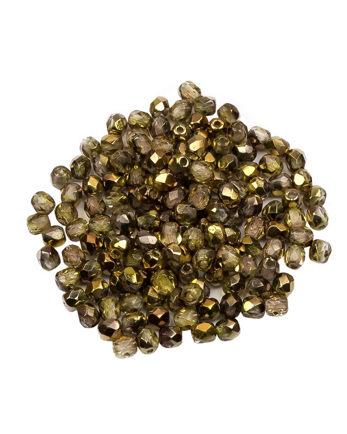 

Стеклянные чешские бусины ганеные круг 3 мм Crystal Sunny Magic Gold 150шт, Зеленый, FP-3