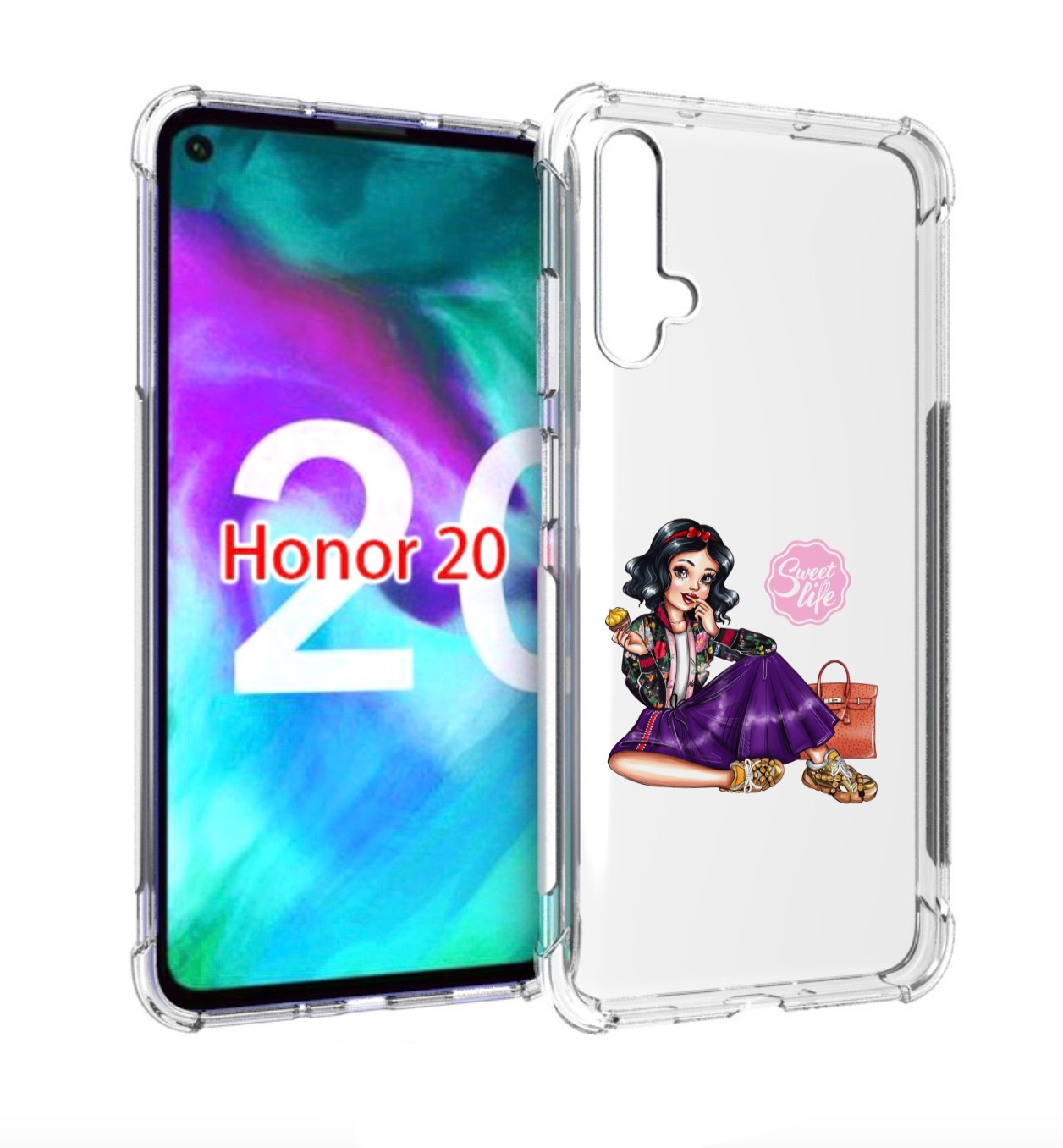 

Чехол бампер MyPads Сладкая-жизнь женский для Honor 20 Honor, Прозрачный, Tocco