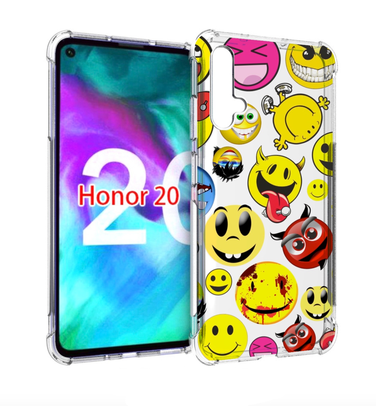 

Чехол бампер MyPads Смайлики для Honor 20, Прозрачный, Tocco