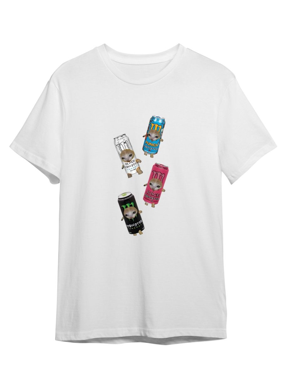 

Футболка унисекс Каждому Своё Кот/Энергетик/Monster/Redbull TRMK11 белая 4XL, Белый, "Кот/Энергетик/Monster/Redbull" TRMK11