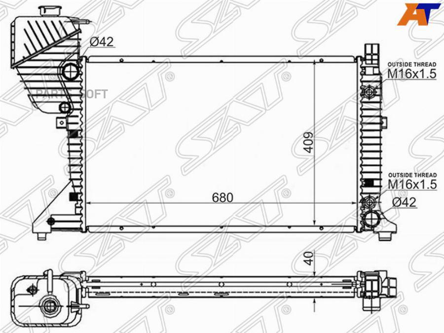 

SAT Радиатор MERCEDES SPRINTER 208CDI/211CDI/213CDI/216CDI/308CDI/311CDI/313CDI/316CDI/408