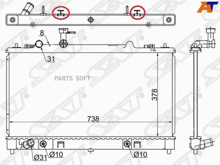 

SAT Радиатор MAZDA 6/ATENZA 1.8/2.0 05-12