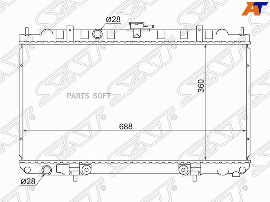 

SAT Радиатор NISSAN AD/WINGROAD/SUNNY B15/ALMERA/BLUEBIRD SYLPHY/PRIMERA P12 1.3/1.8 98-