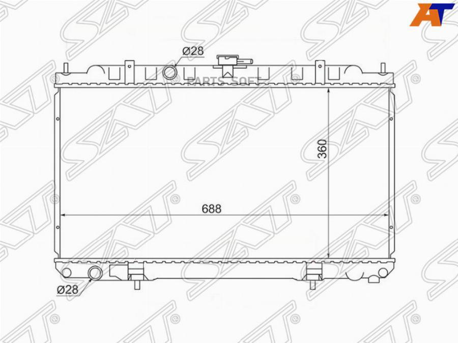 SAT Радиатор NISSAN AD/WINGROAD/SUNNY B15/ALMERA/BLUEBIRD SYLPHY/PRIMERA P12(трубчатый)