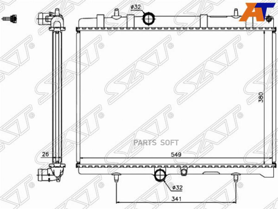 SAT Радиатор CITROEN BERLINGO 1.6D //C4 /C5 1.8/2.0 //PEUGEOT 407 1.8/2.0/2. см.комментари
