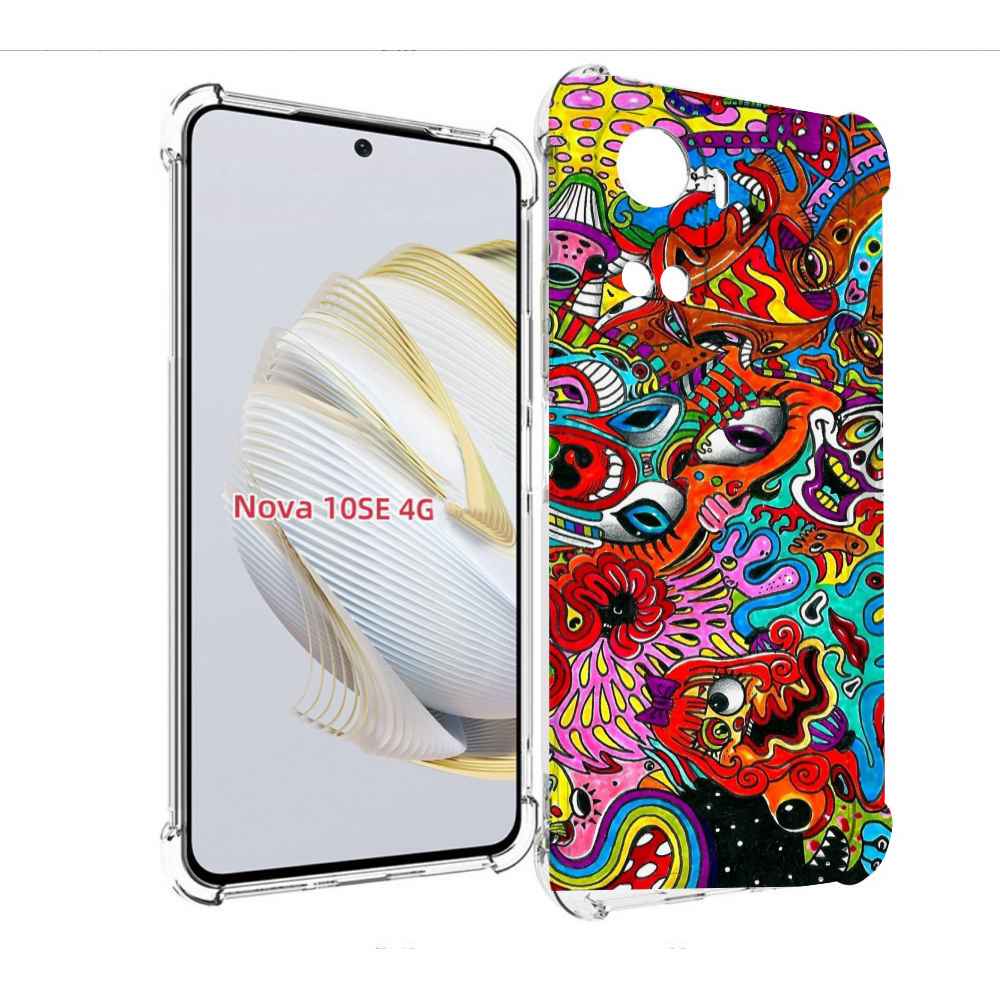 Чехол MyPads разные абстракции яркие для Huawei Nova 10 SE