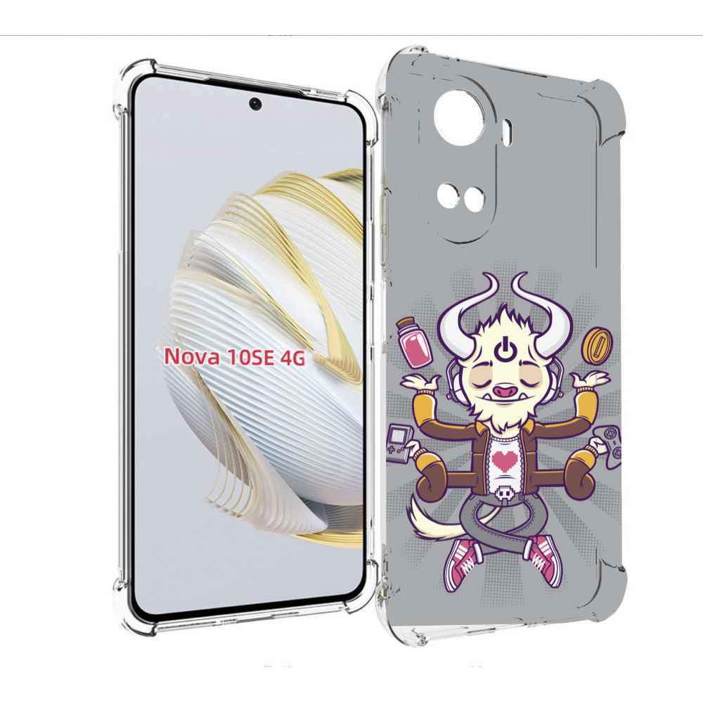 

Чехол MyPads рогатый любитель поиграть для Huawei Nova 10 SE, Прозрачный, Tocco