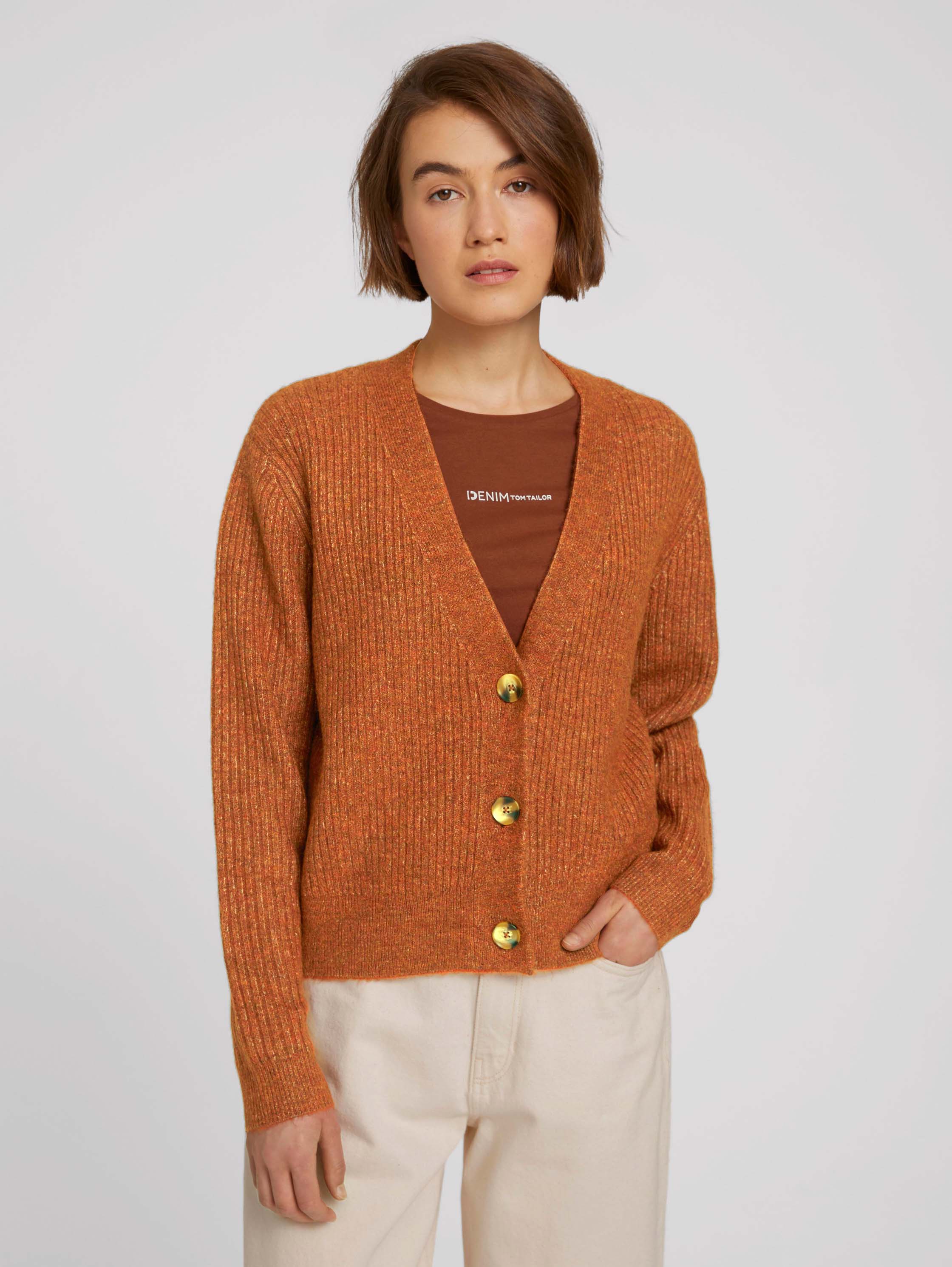 

Кардиган женский TOM TAILOR 1027281 коричневый XS, 1027281