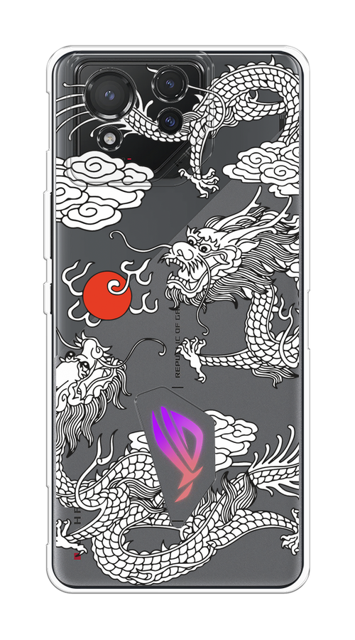 

Чехол на Asus ROG Phone 8 "Драконы с ножом", Прозрачный;черный;белый, 45150-1