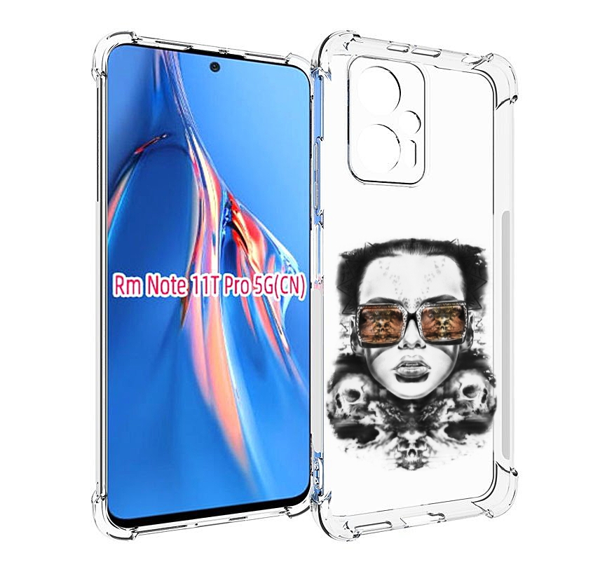 

Чехол MyPads девушка с черепами в очках женский для Xiaomi Redmi Note 11T Pro / 11T Pro..., Прозрачный, Tocco