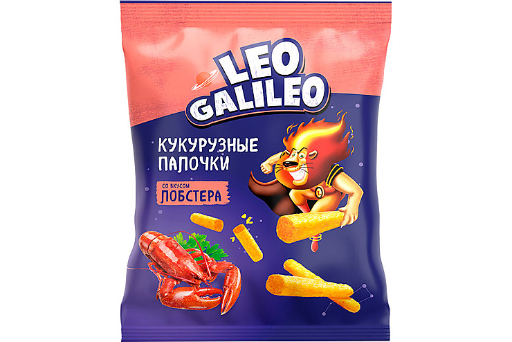 Leo Galileo, кукурузные палочки со вкусом лобстера, 45 г