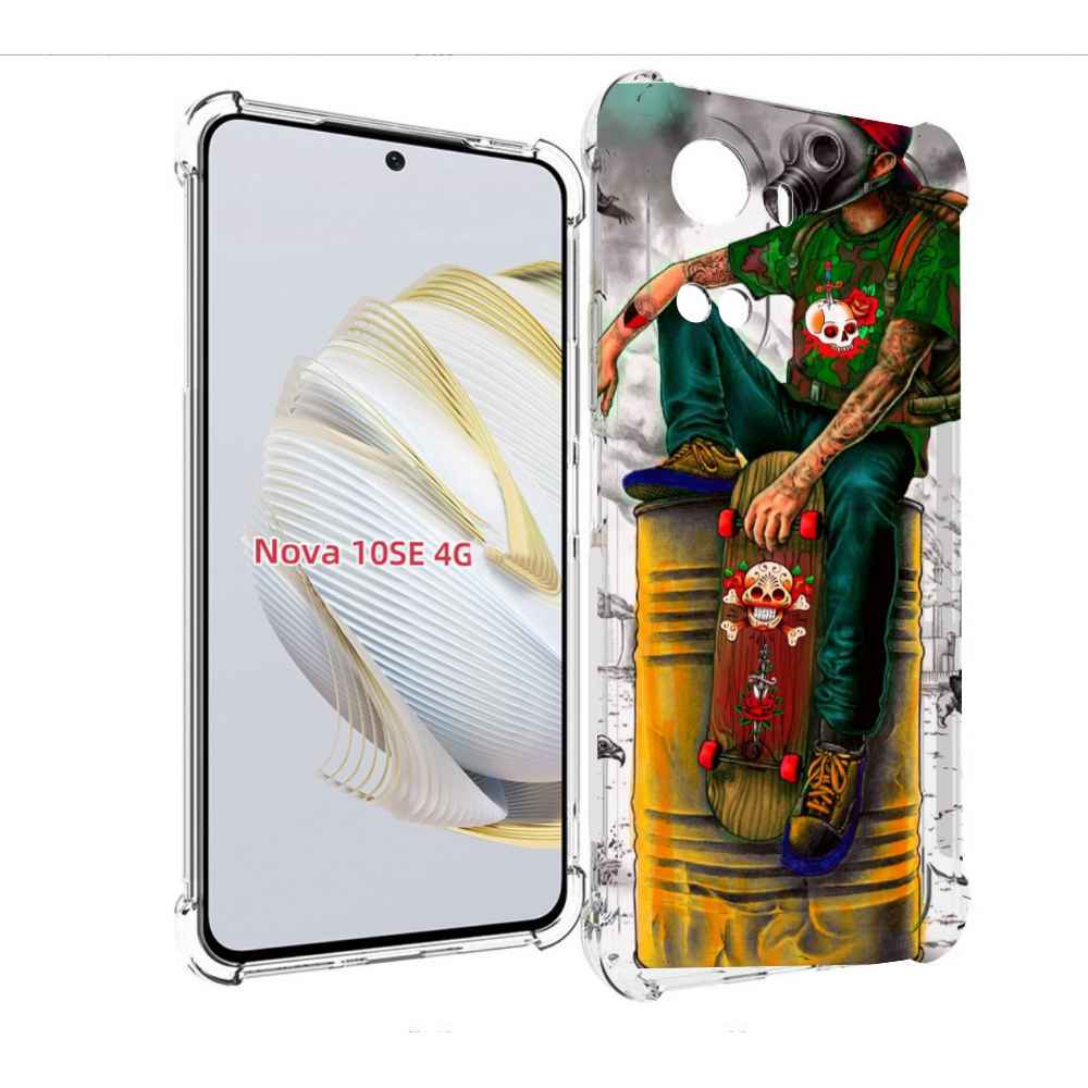 

Чехол MyPads скейтер в противогазе для Huawei Nova 10 SE, Прозрачный, Tocco