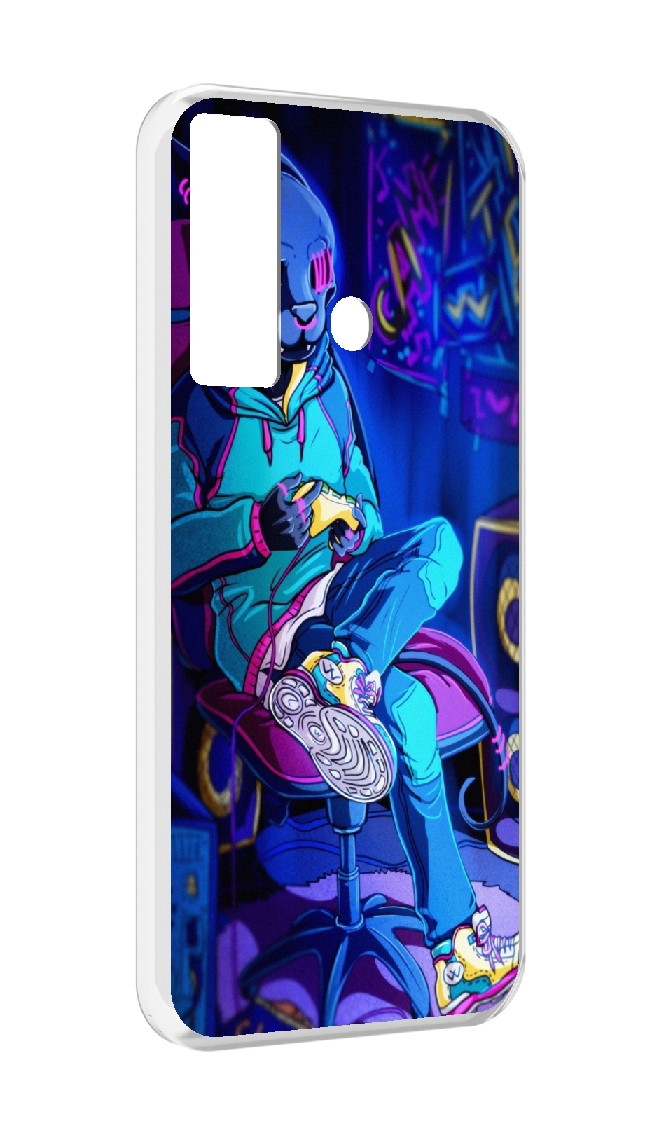 

Чехол MyPads киберпанк игрок для Tecno Camon 17, Прозрачный, Tocco