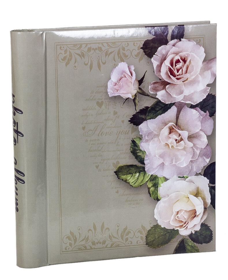 Фотоальбом «Розы, светло-серый» на 60 магнитных страниц, 23х28 см