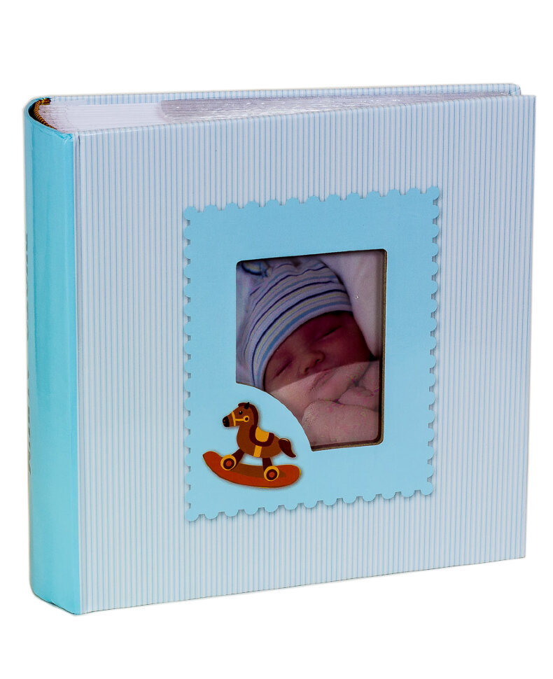Фотоальбом «Спящий малыш, голубой» с кармашками на 300 фото 10х15 см