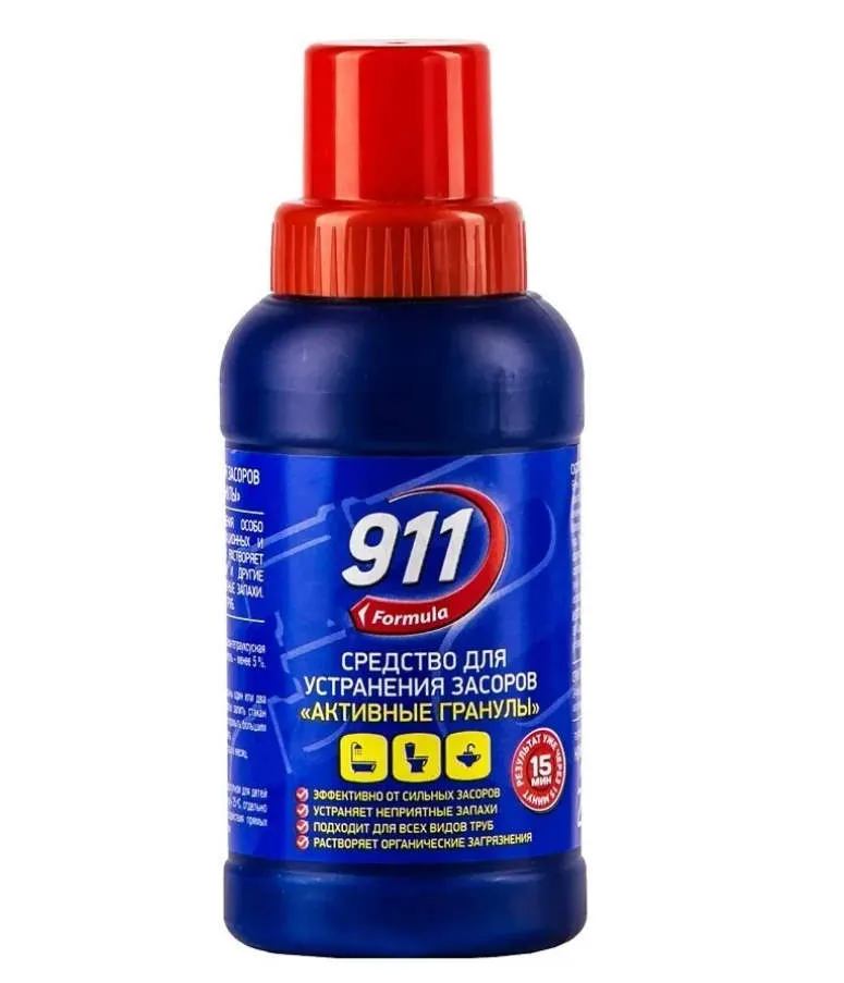 

Гранулы для устранения засоров в трубах Sellwin Pro 911 Активные гранулы , 250г, 911