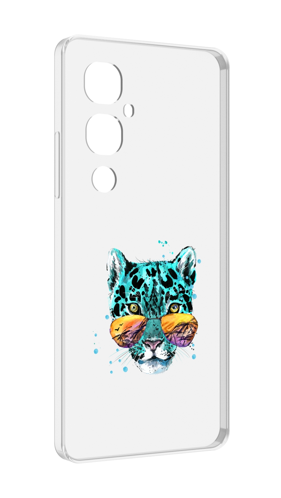 Чехол MyPads голубой лео для Tecno Pova 4 Pro