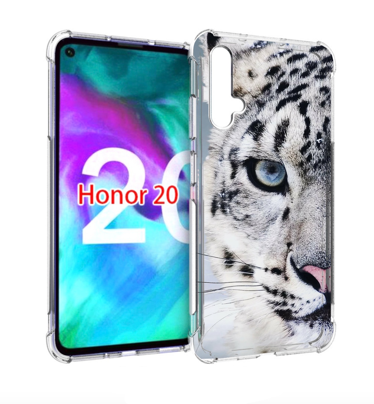 

Чехол бампер MyPads Снежный-барс для Honor 20, Прозрачный, Tocco