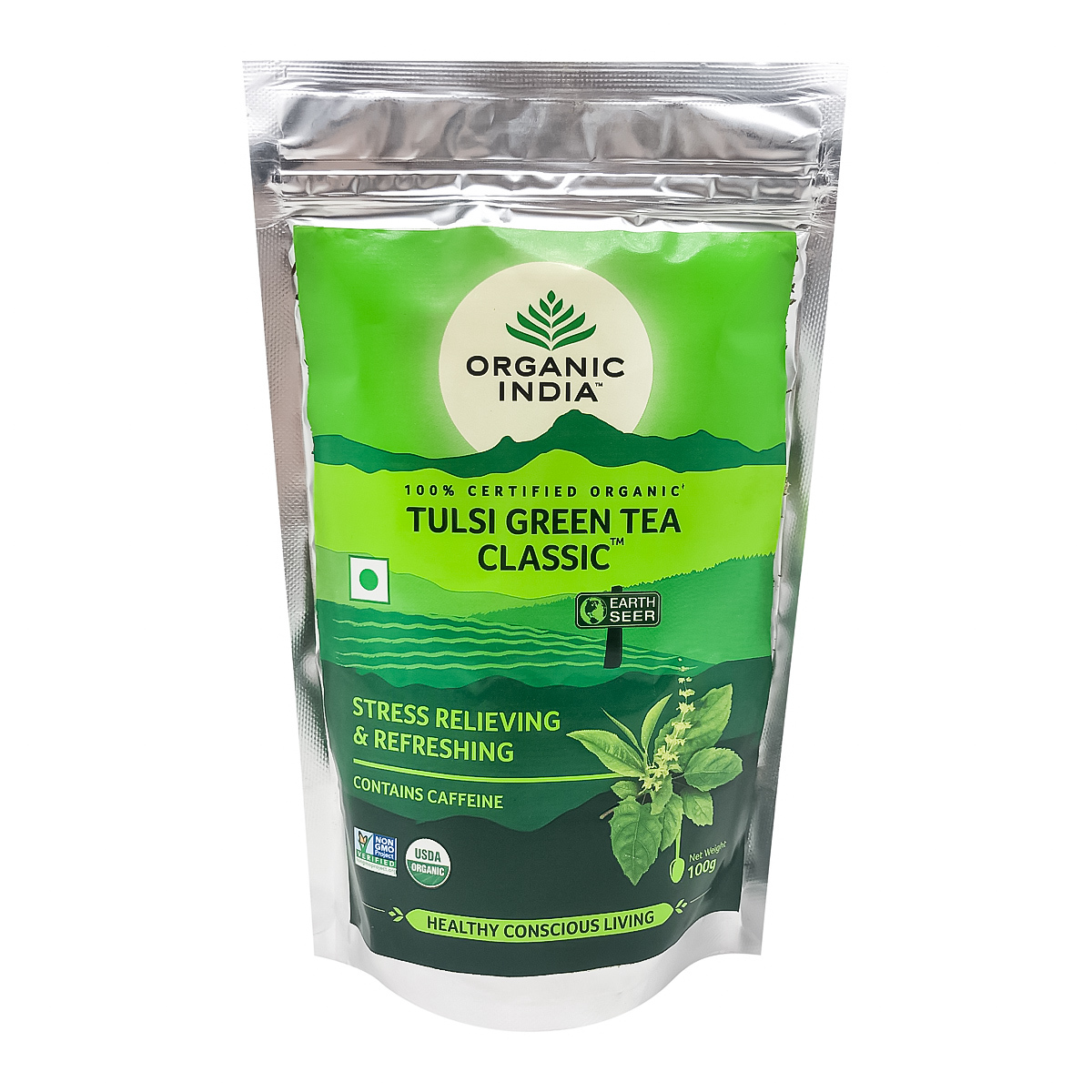 Чай зеленый Organic India Tulsi green 100 гр