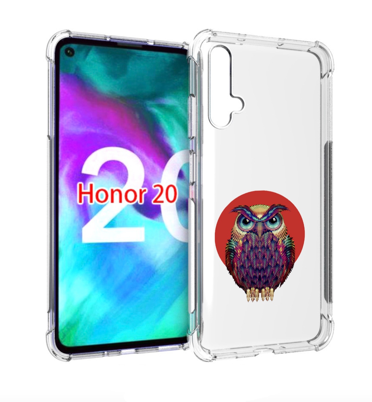 

Чехол бампер MyPads Сова 3 для Honor 20, Прозрачный, Tocco