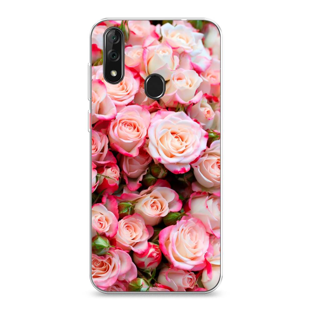 

Чехол на ZTE Blade V10 "Много роз", Розовый, 132750-2