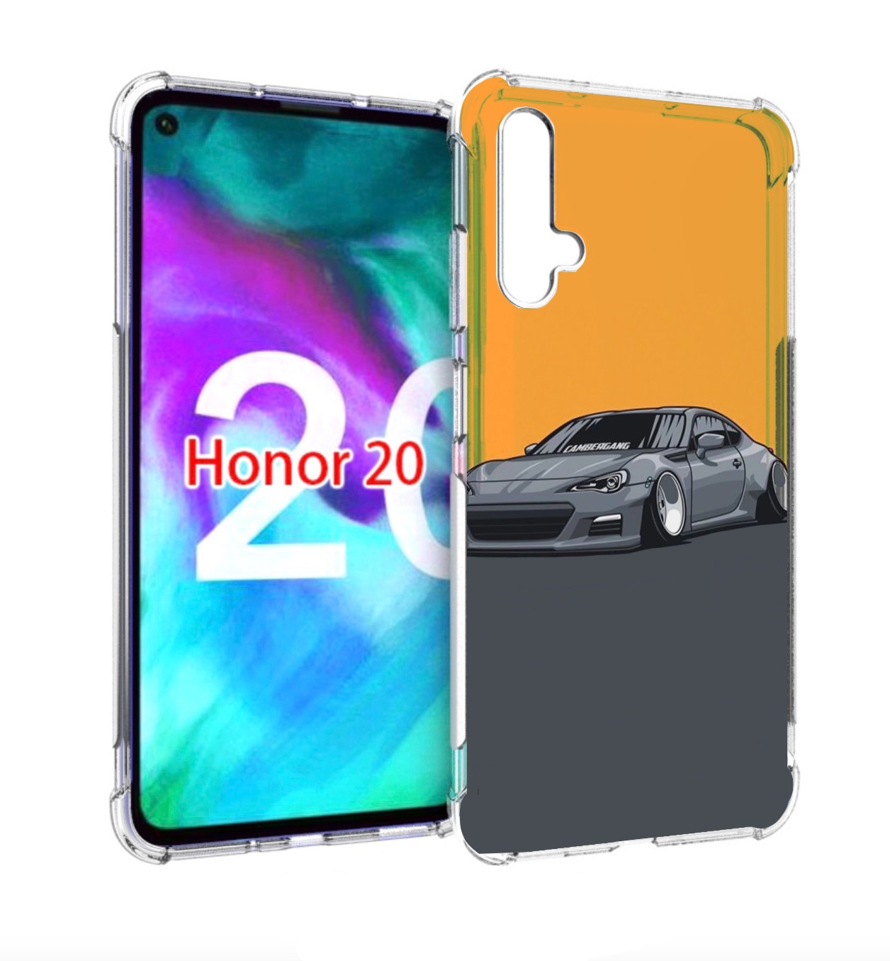 

Чехол бампер MyPads Спорт-кар для Honor 20, Прозрачный, Tocco