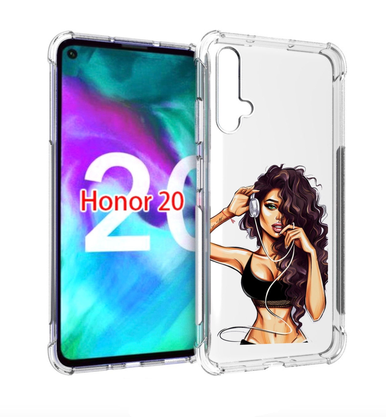 

Чехол бампер MyPads Спортивная-девушка женский для Honor, Прозрачный, Tocco