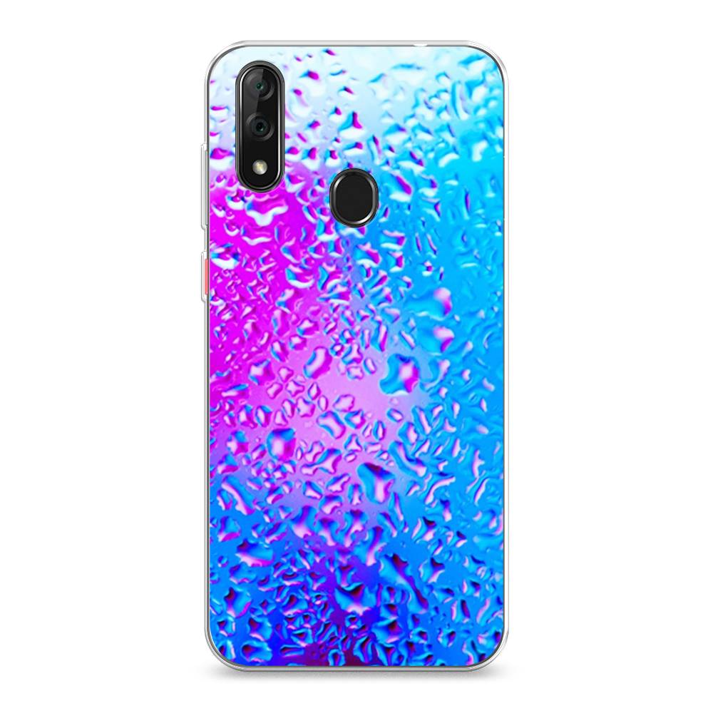 

Чехол на ZTE Blade V10 "Капли на стекле", Голубой;розовый, 132750-3
