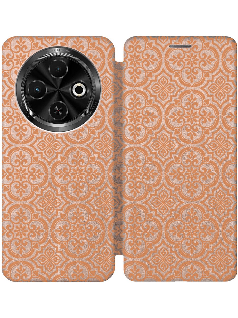 

Чехол-книжка на Tecno Spark 30C с принтом "Элегантный орнамент" золотой, Золотистый, 786716332