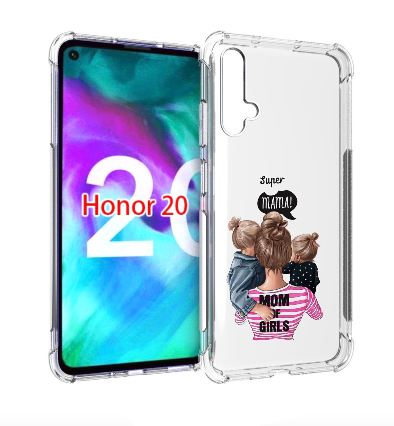 

Чехол бампер MyPads Супер-мама-2 женский для Honor 20 Honor, Прозрачный, Tocco