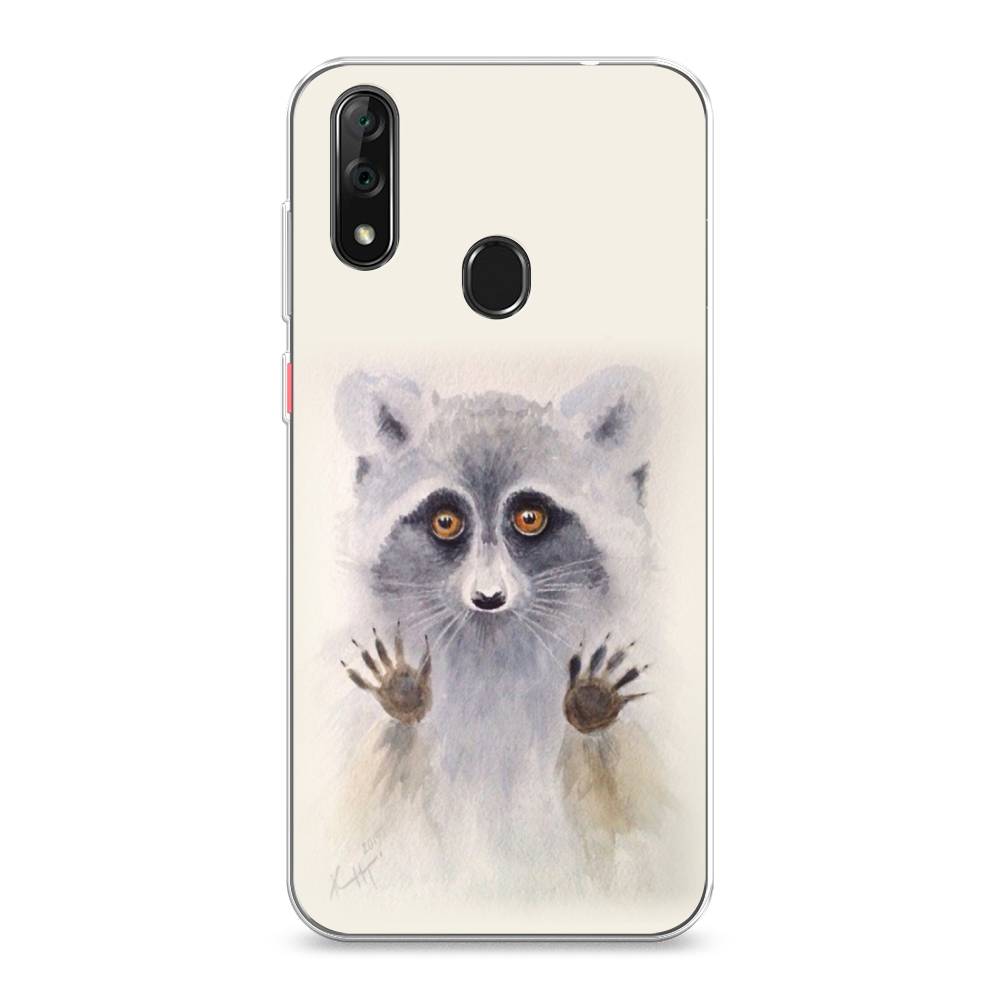 

Чехол на ZTE Blade V10 "Енот за стеклом", Бежевый;серый, 132750-4