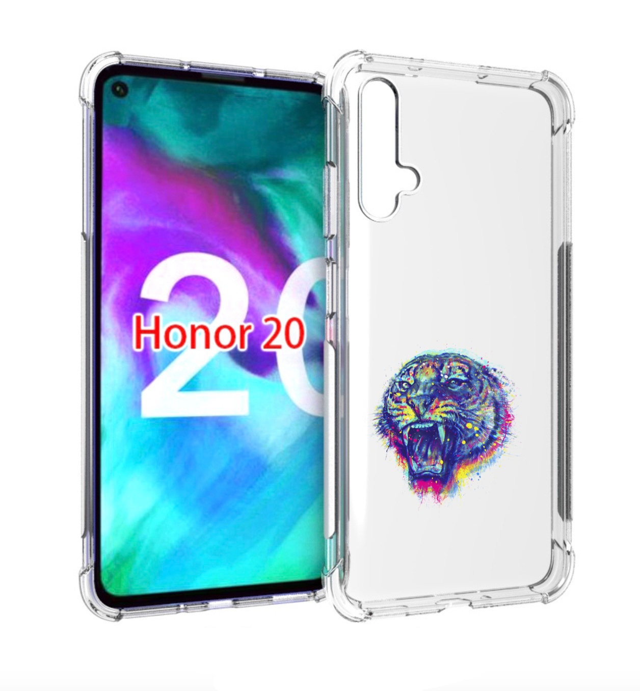 

Чехол бампер MyPads Тигр 2 для Honor 20, Прозрачный, Tocco