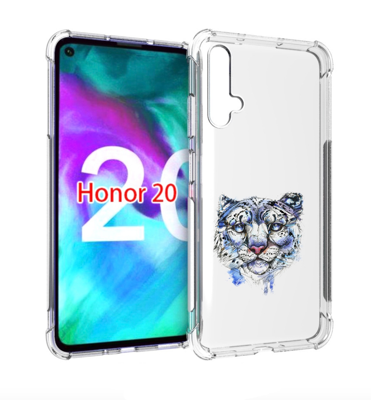 

Чехол бампер MyPads Тигр 4 для Honor 20, Прозрачный, Tocco